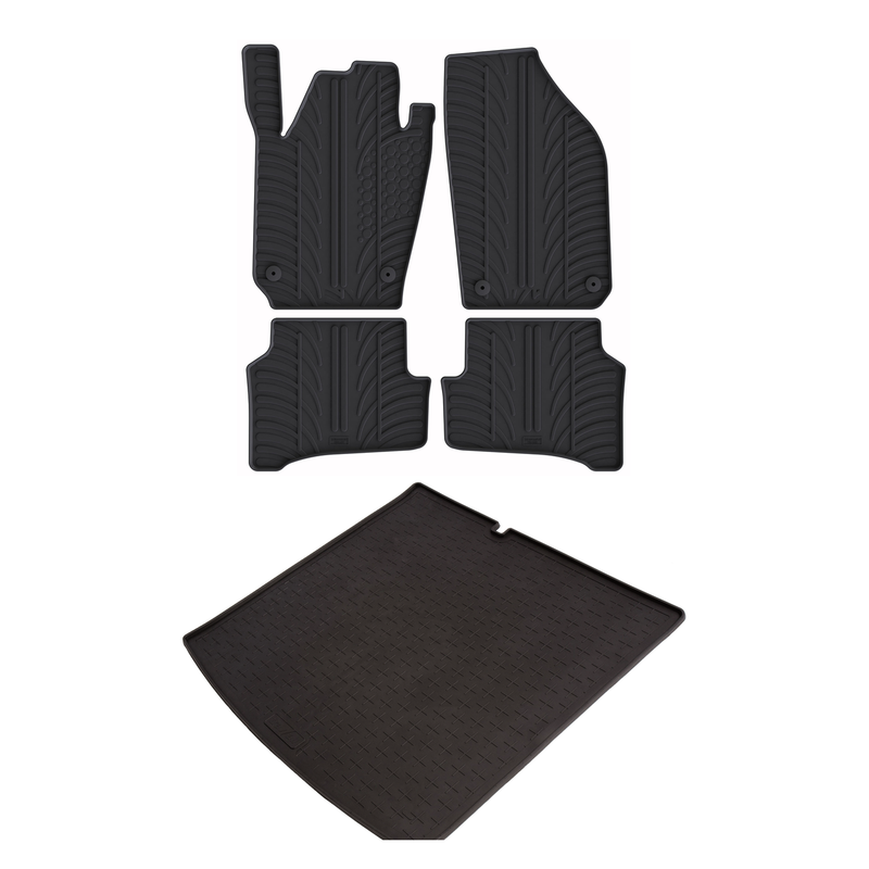 Pack tapis de coffre et tapis auto en caoutchouc pour Skoda Fabia (2014-2021)