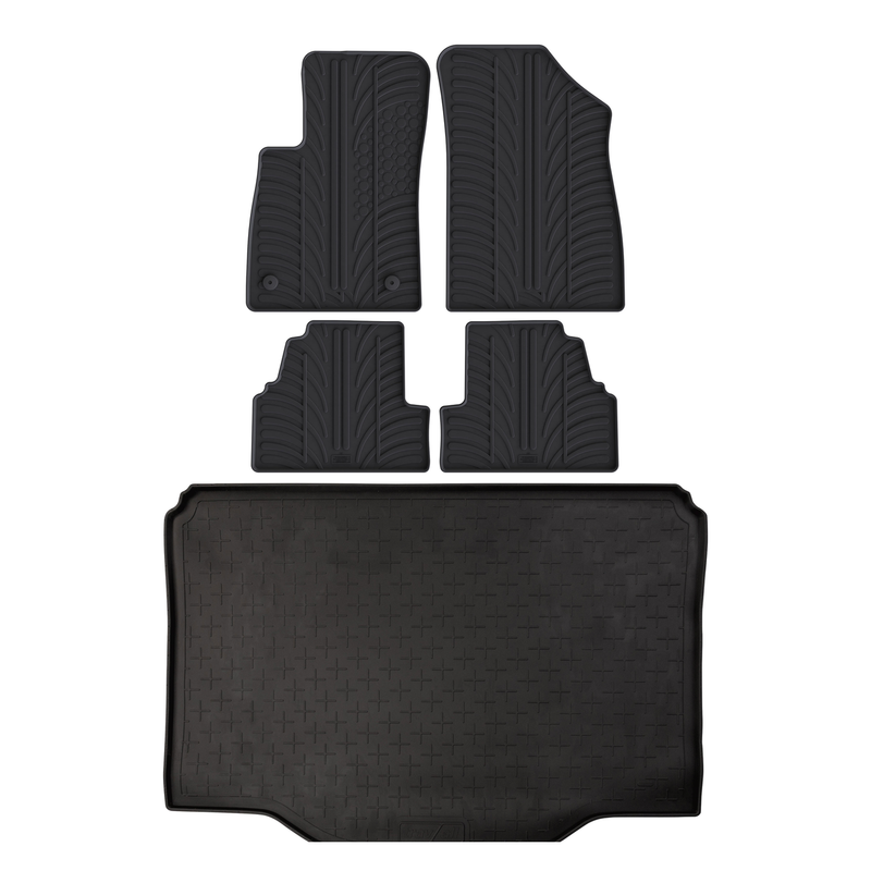 Set aus Gummi-Kofferraumwanne und Gummi-Autofußmatten für Chevrolet Trax (2016-2023)