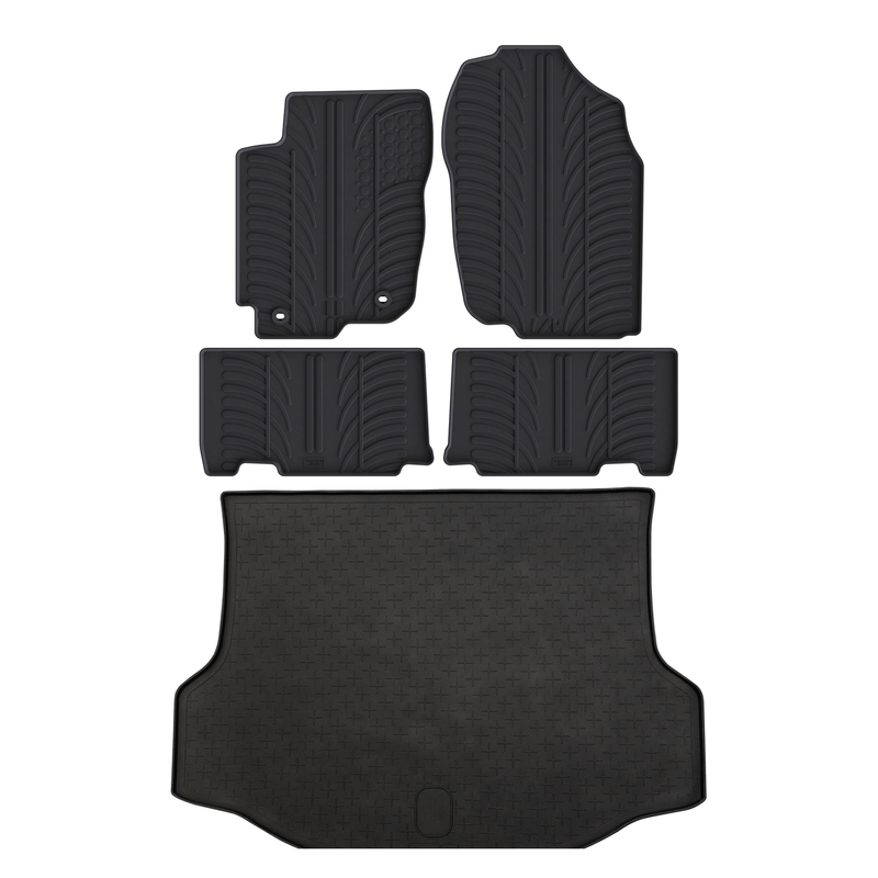 Set aus Gummi-Kofferraumwanne und Gummi-Autofußmatten für Toyota RAV4 (2013-2019)