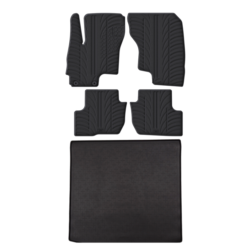 Set aus Gummi-Kofferraumwanne und Gummi-Autofußmatten für Mitsubishi Outlander (2013-2021)